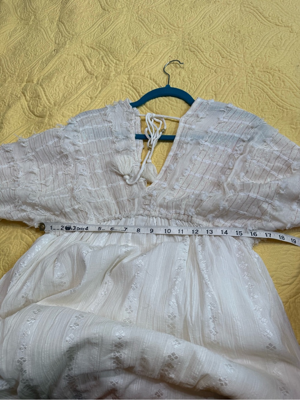H058 New POL L ptp 17-20 Ivory Boho Maxi Dress with Tassel Tie Beautiful - Picture 13 of 16